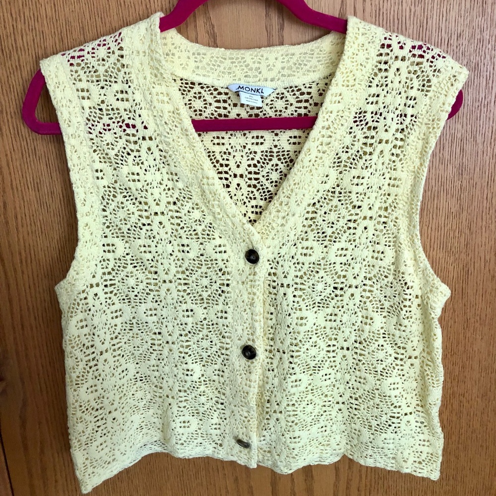 Crochet yellow sweater vest